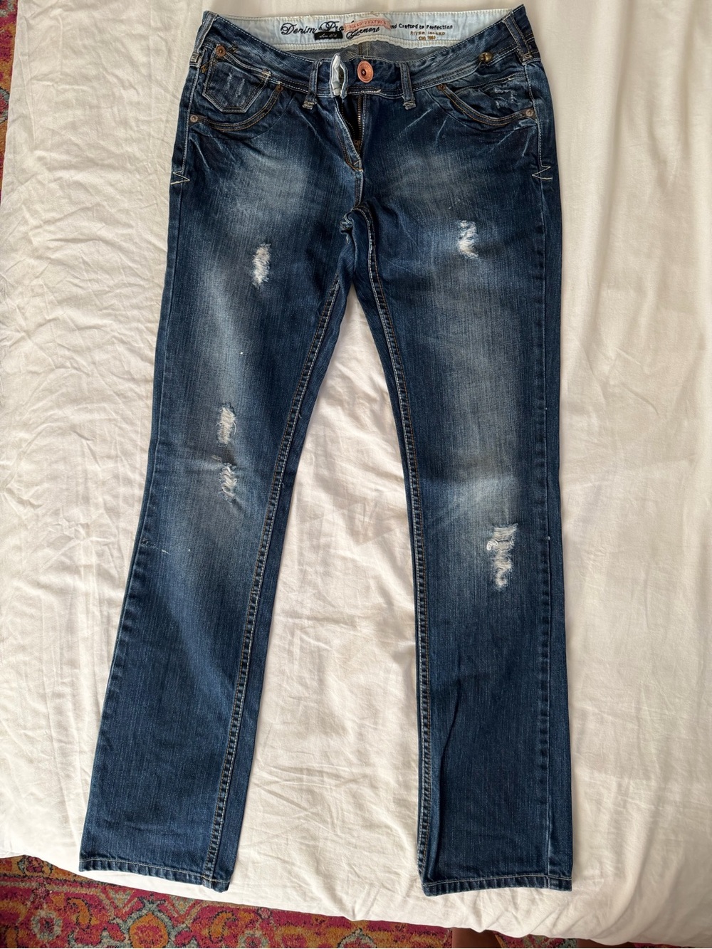 River Island Women's Dark Blue Straight Leg Jeans